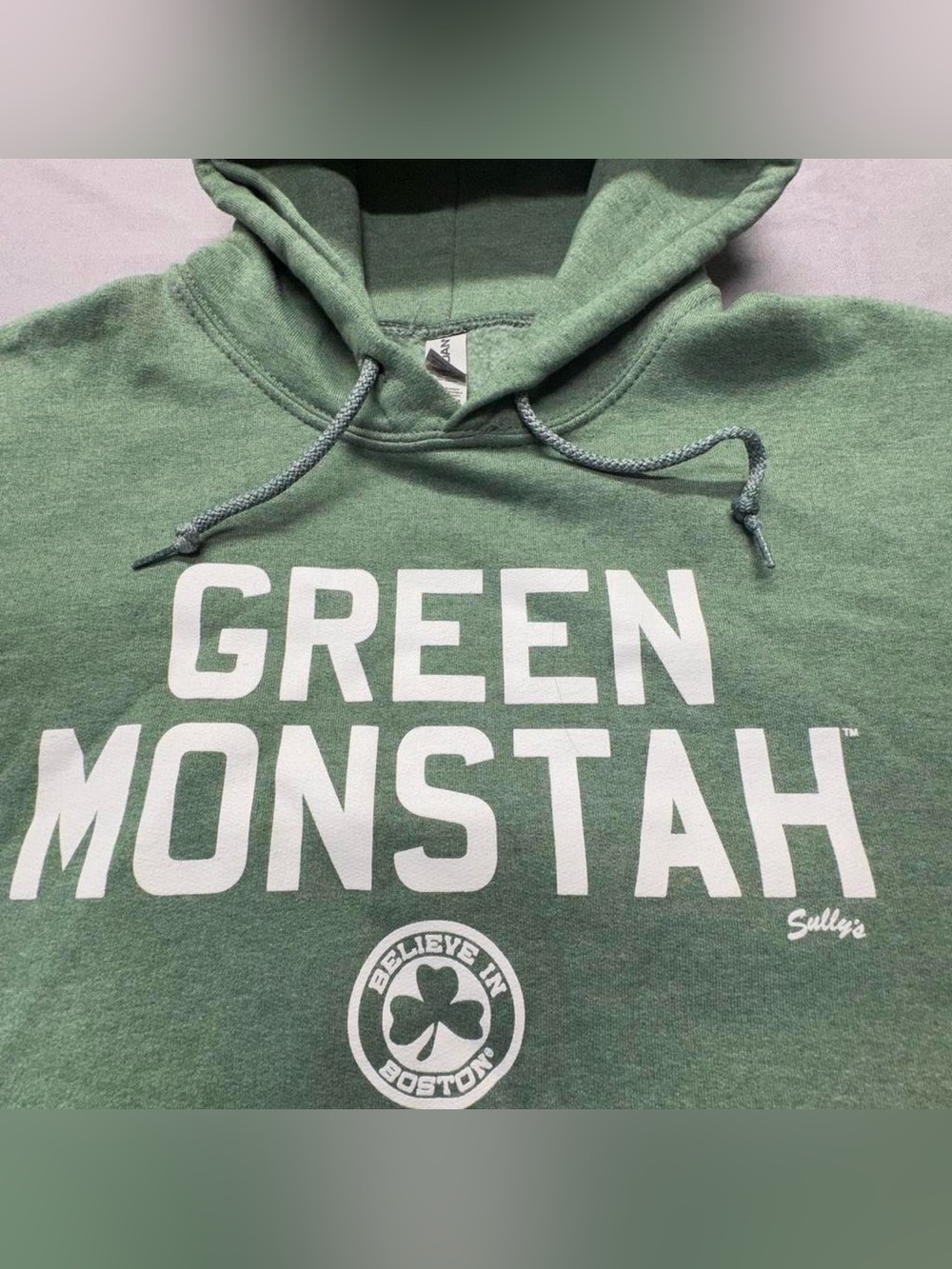 Boston Red Sox Green Monstah Hoodie Green Mens Medium MLB Believe In Boston BK38
